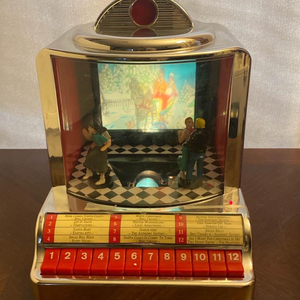Rare 2002 Mr Christmas Jukebox for the Holiday Gold labels rock Tested